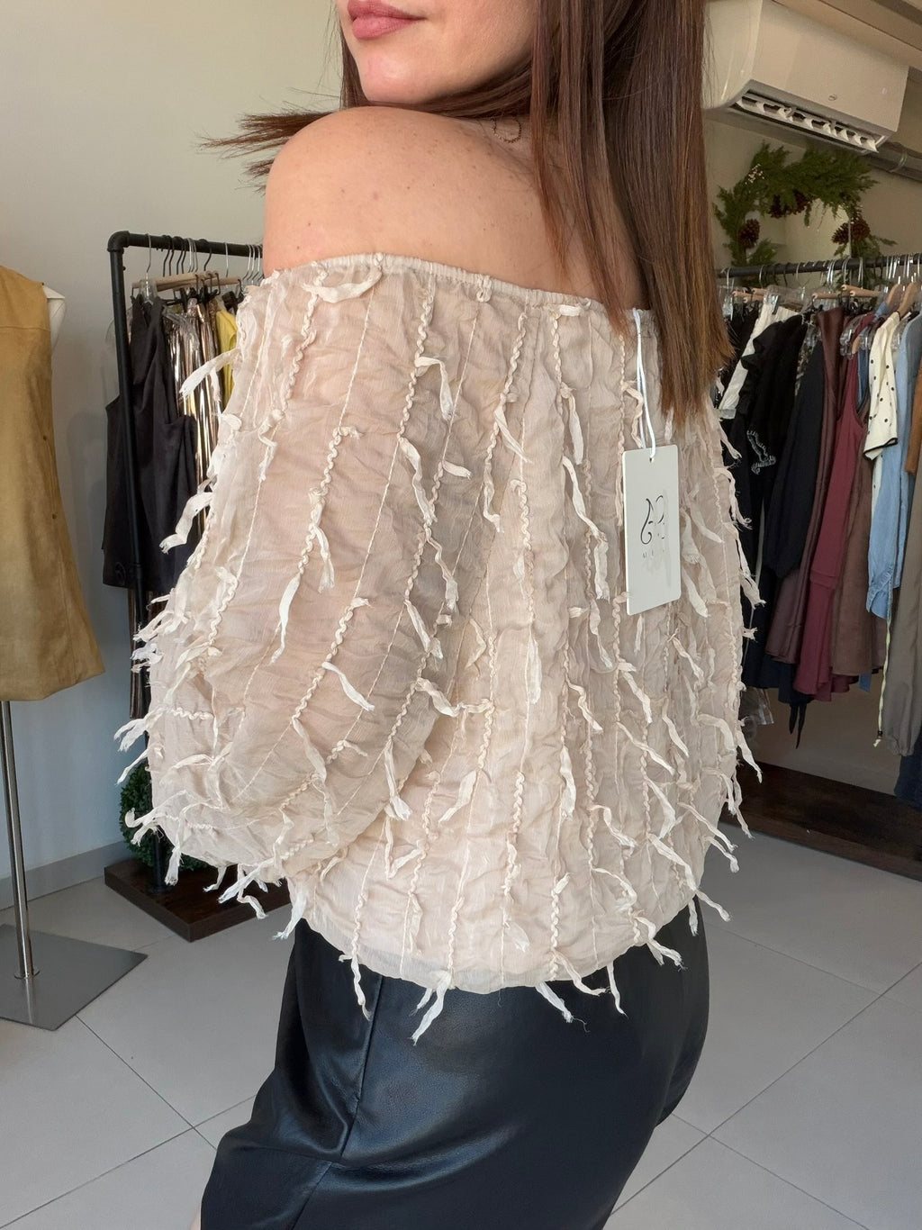 Chiffon Frayed Blouse