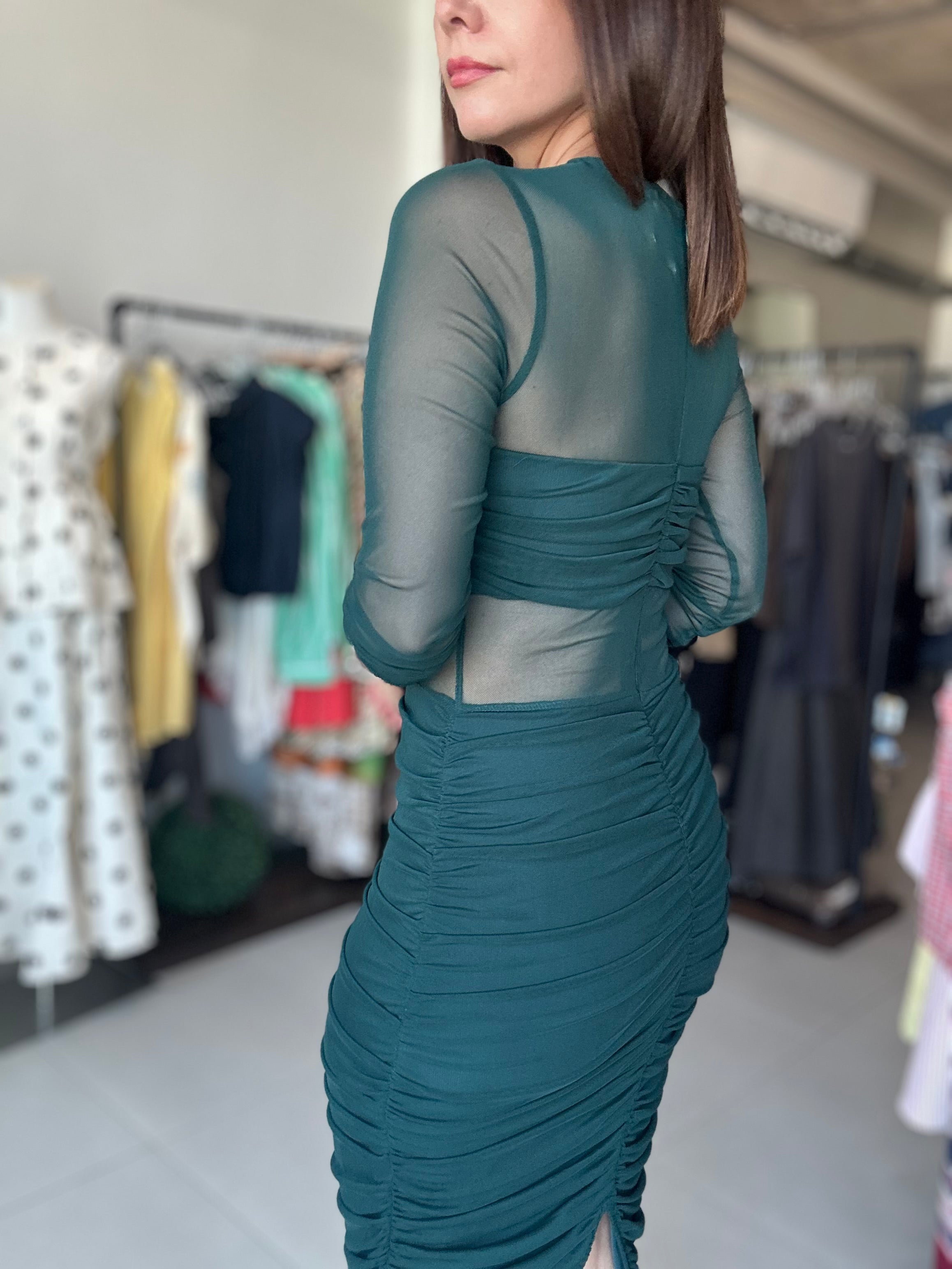 Hunert Green Mesh Dress