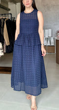 Eyelett Navy Dress
