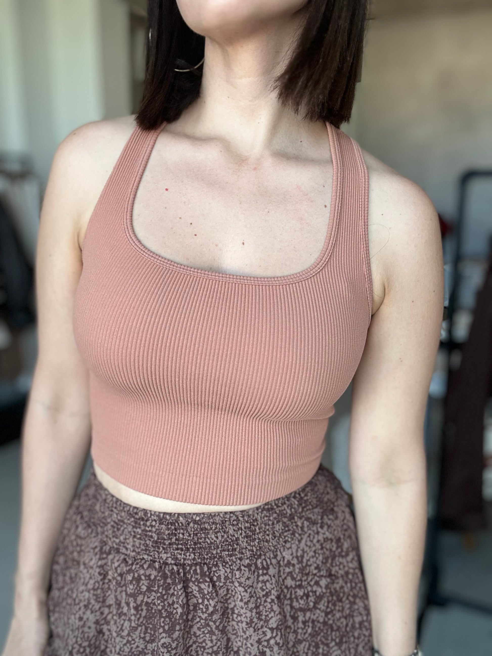 Tie Back Tan Top (Mocha)