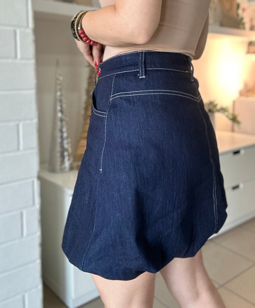 Bubble Dark Denim Skirt