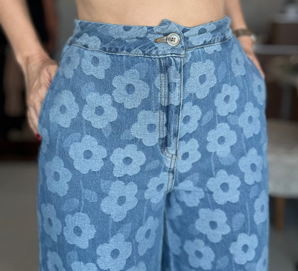 Blue Flower Pant