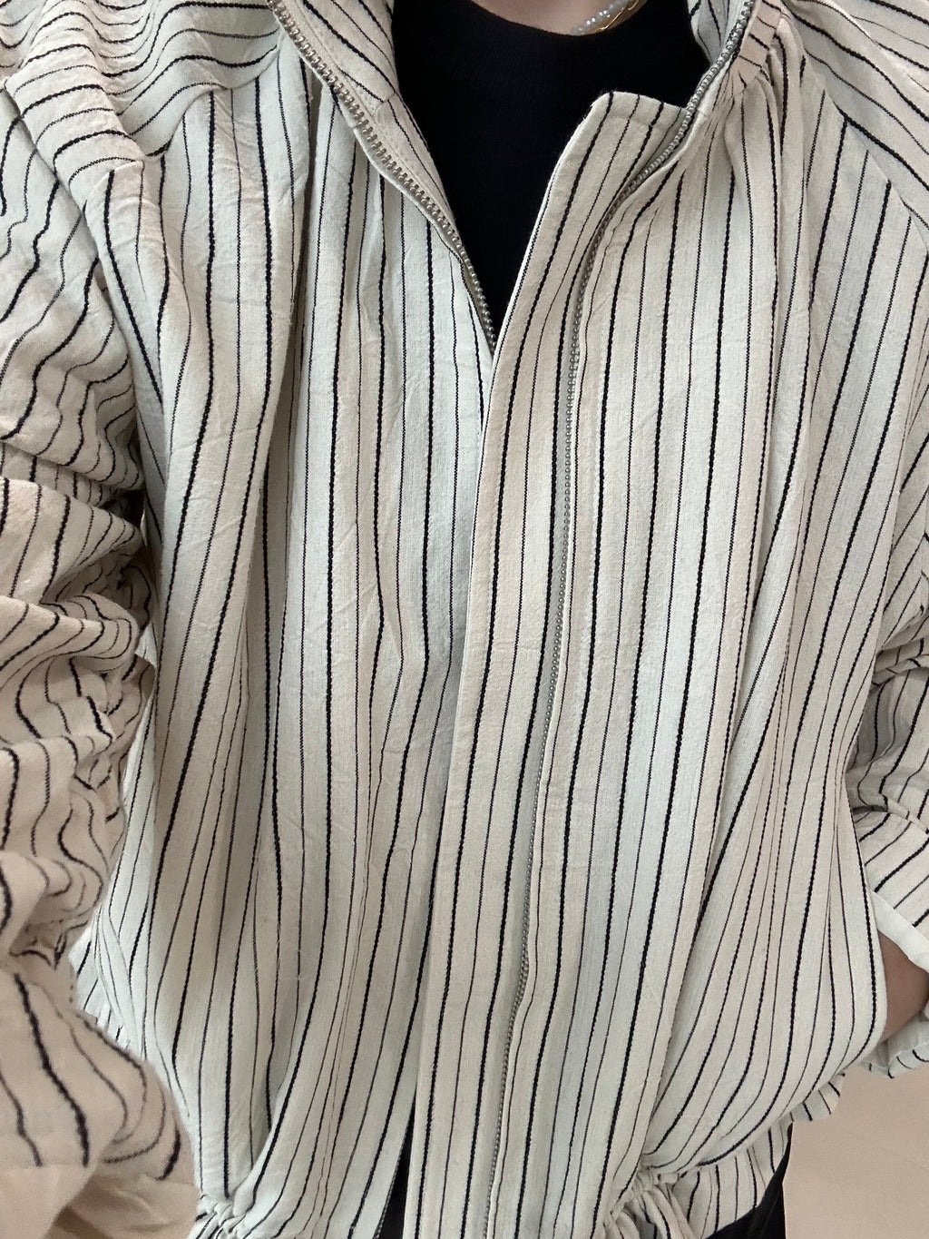Striped Drawstring Jacket