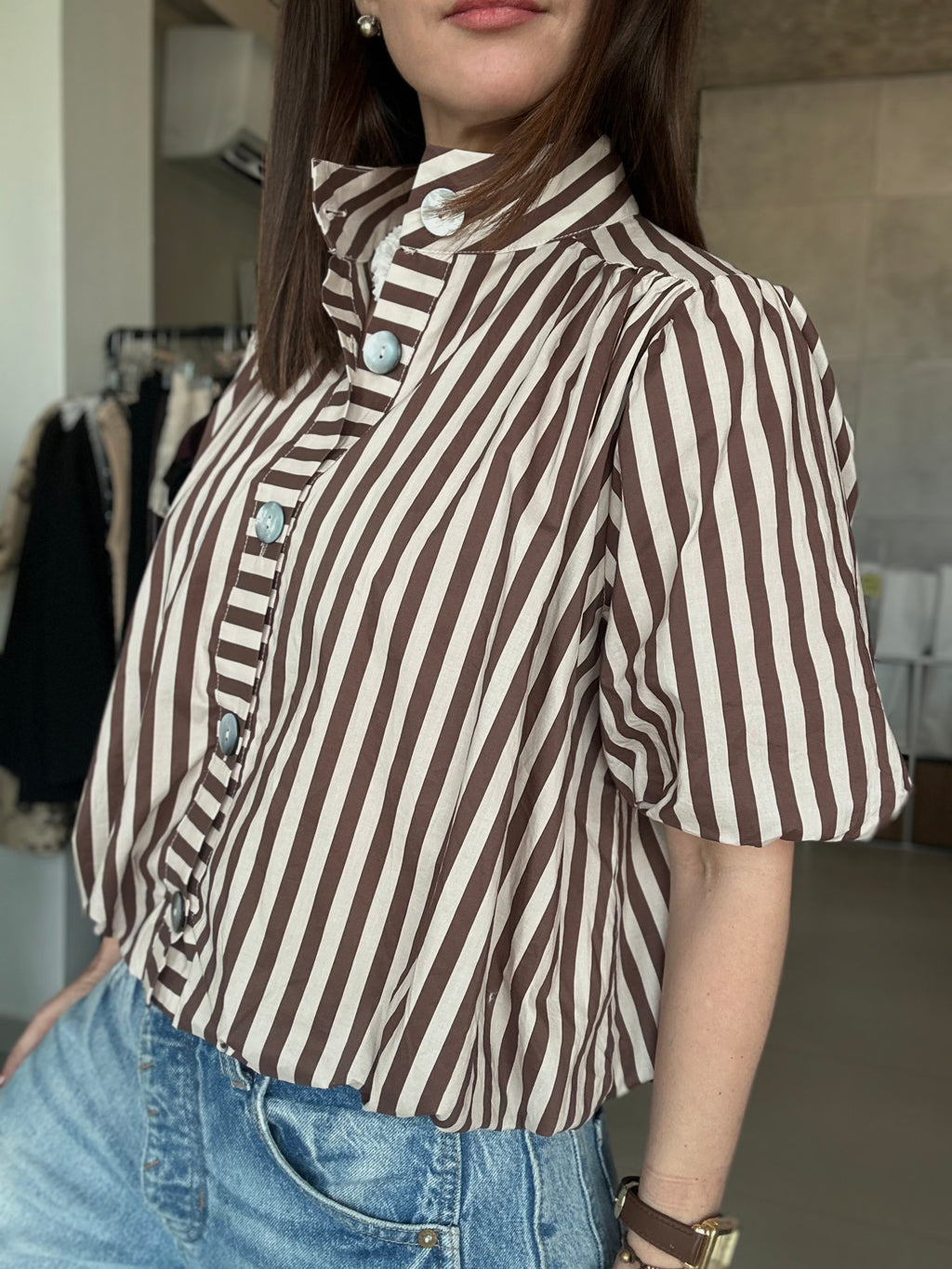 Striped Bubble Blouse