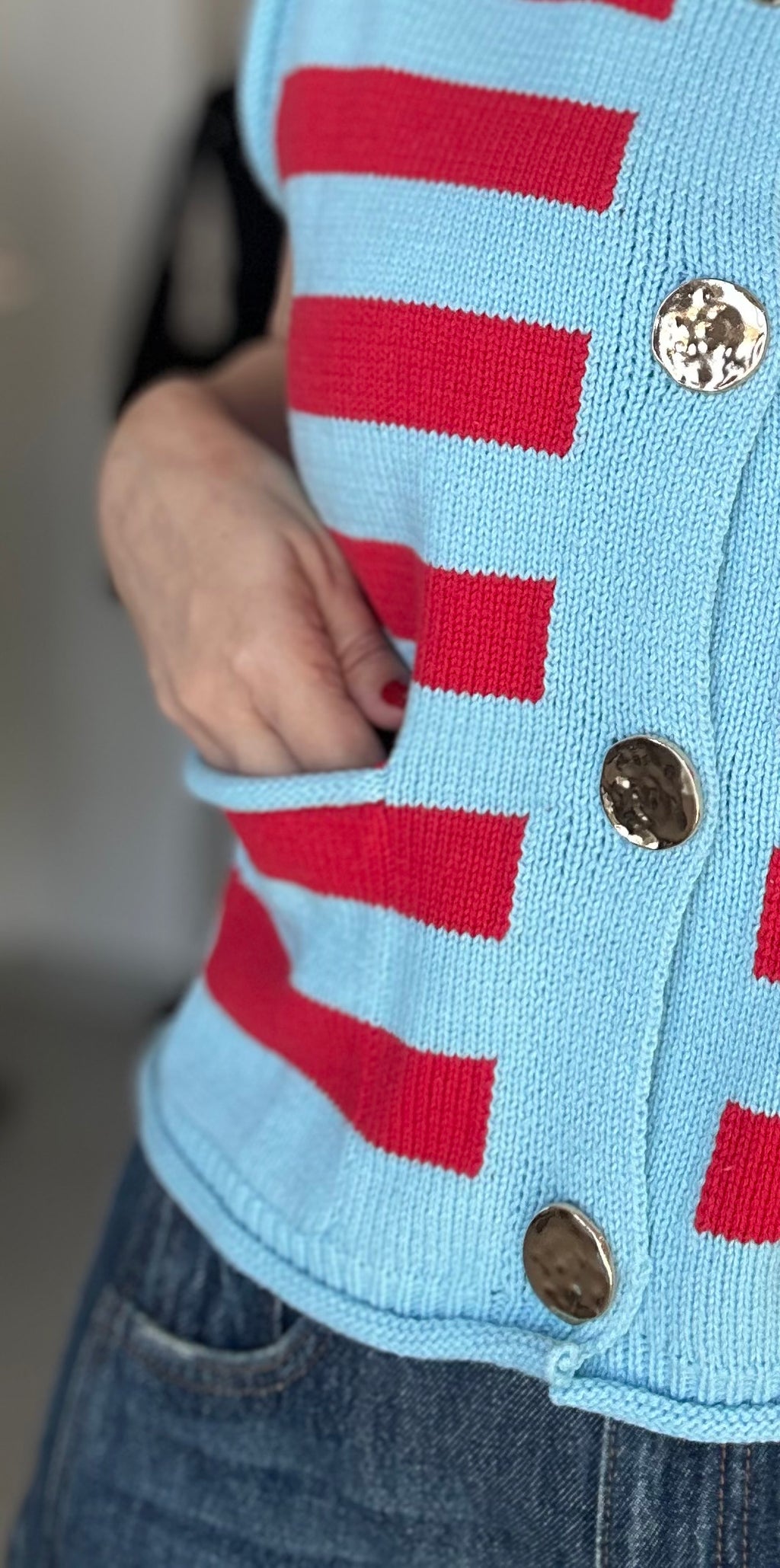 Striped Buttoned Sweater