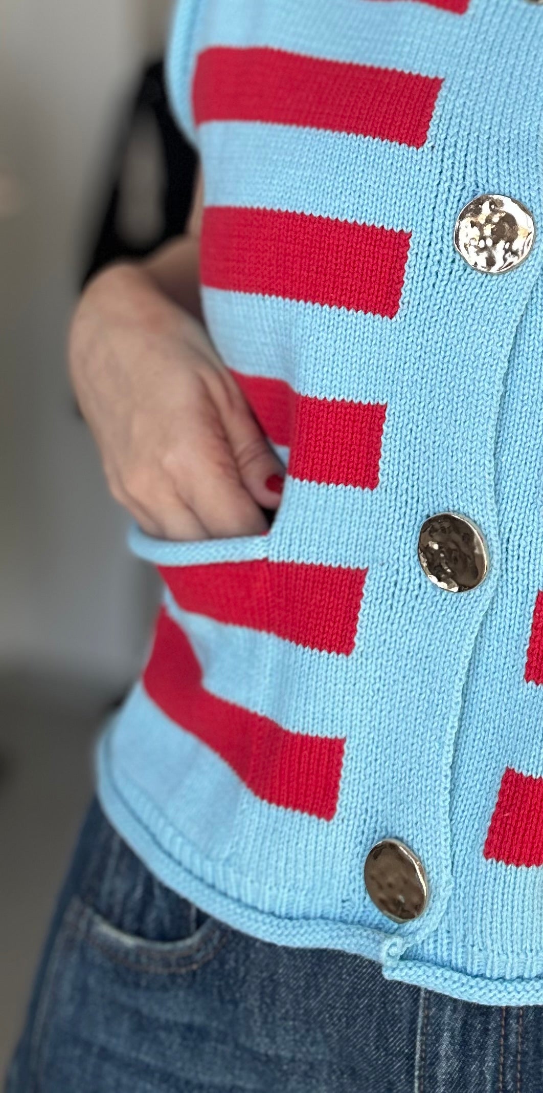 Striped Buttoned Sweater