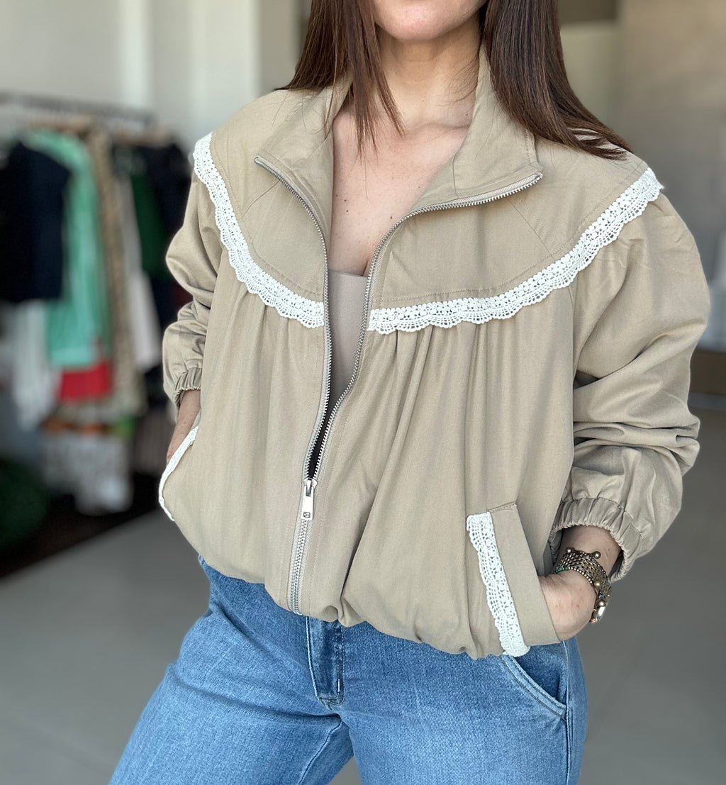 Lace Bomber Jacket