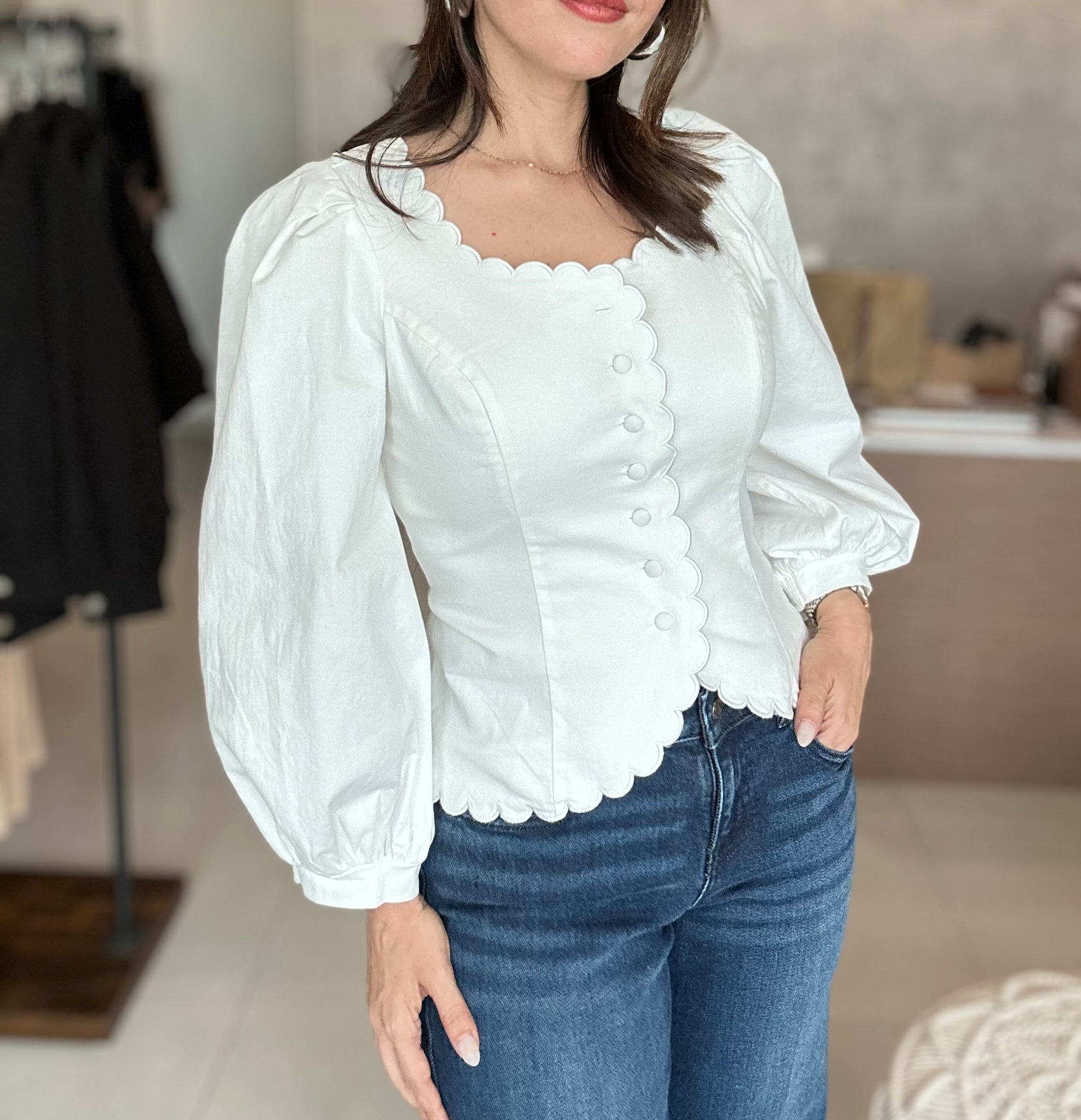 White Embroidered Blouse
