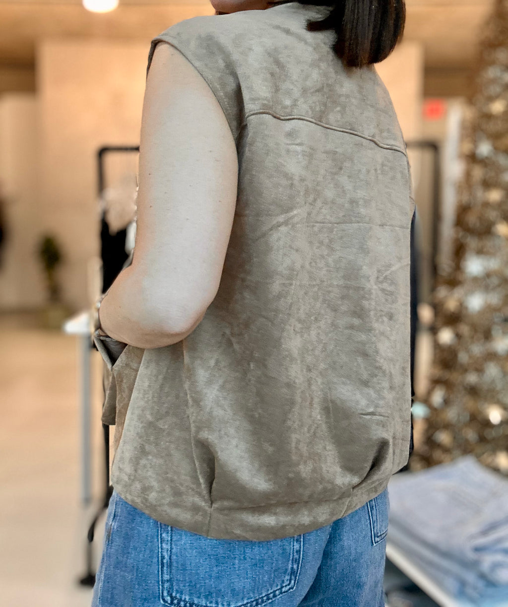 Faux Suede Vest
