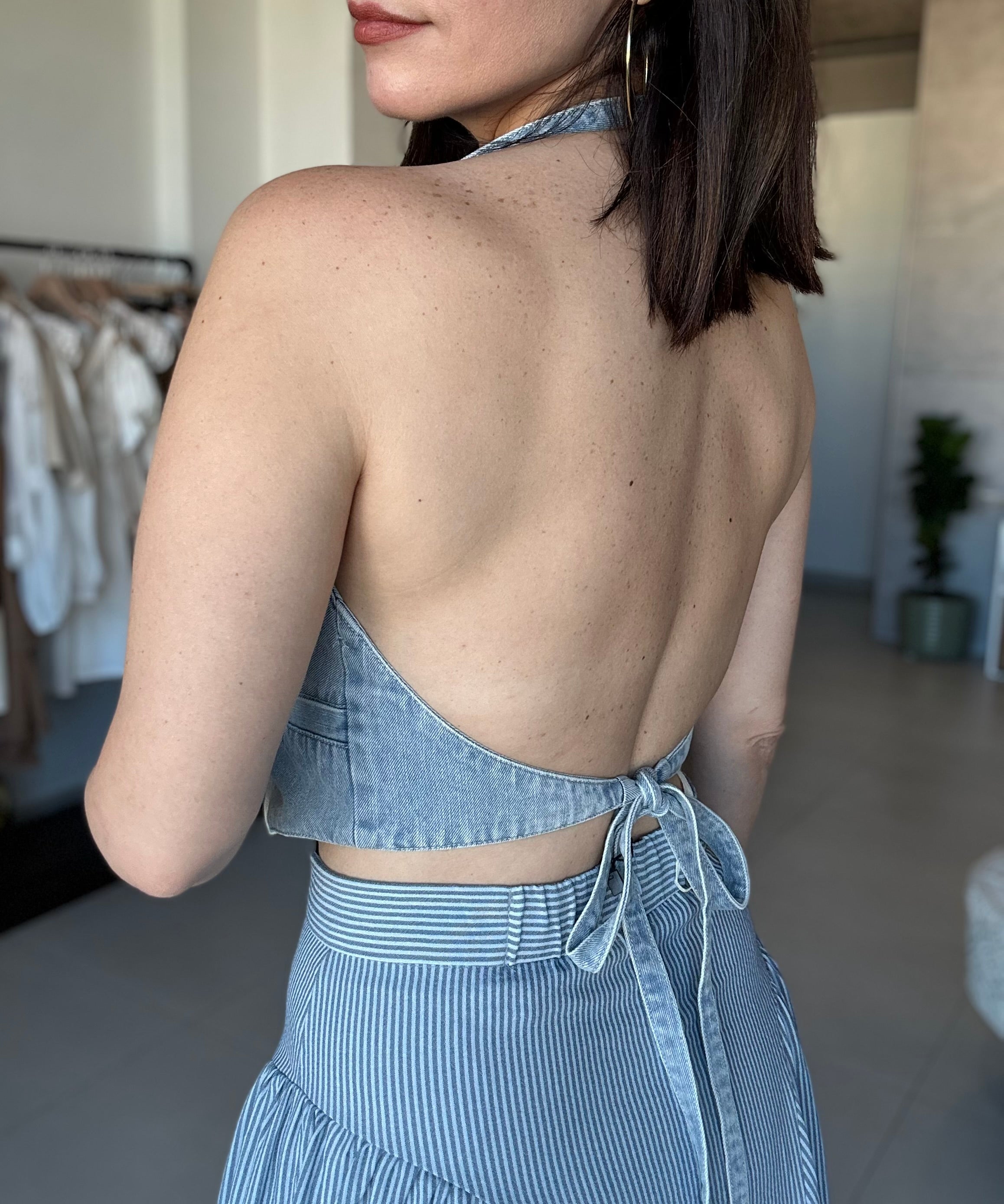 Halter Denim Vest
