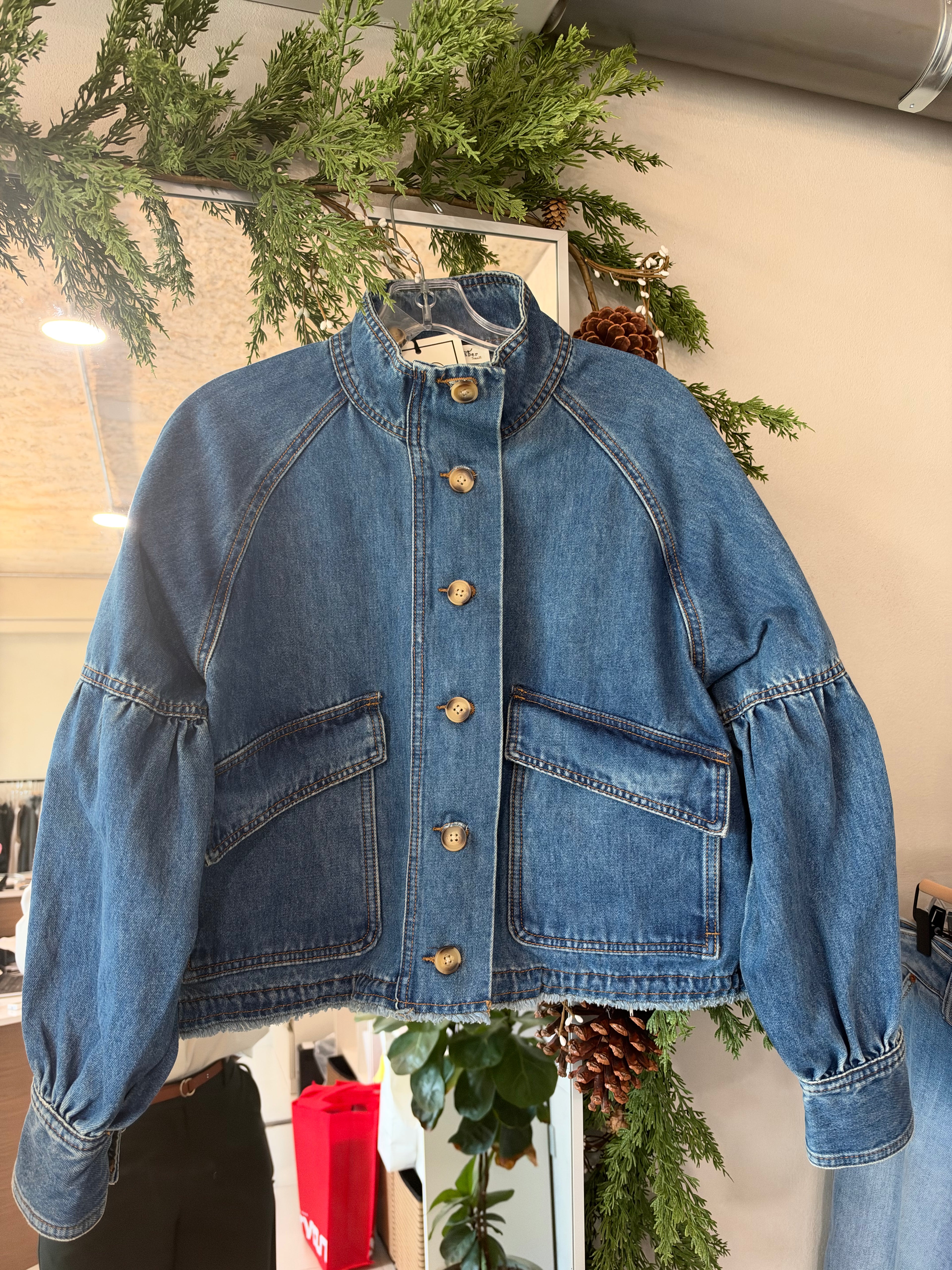 Balloon Sleeve Denim Jacket