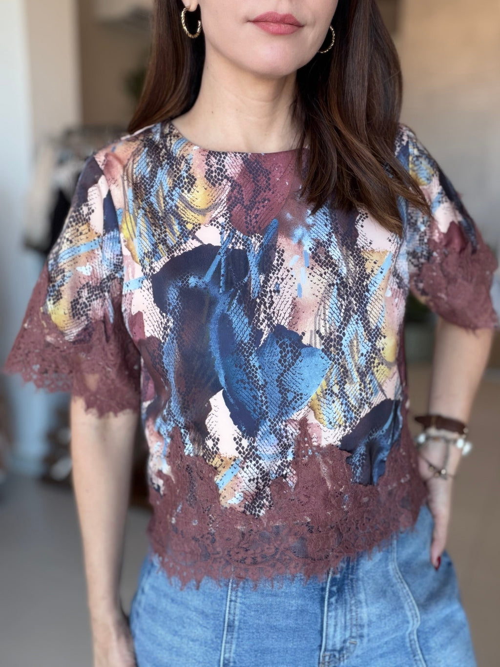 Blue Python Blouse