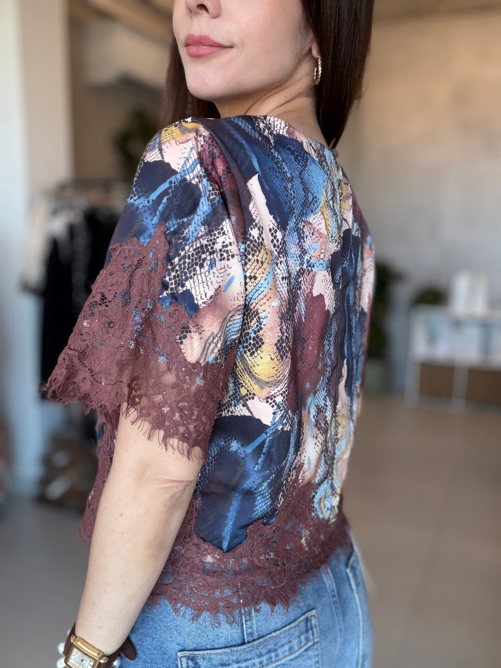 Blue Python Blouse