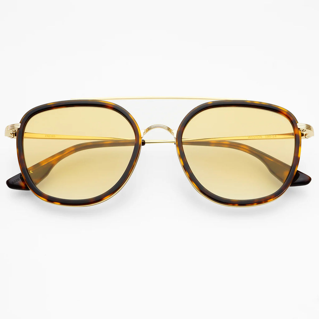 West Dark Tortoise / Yellow Gradient Lens