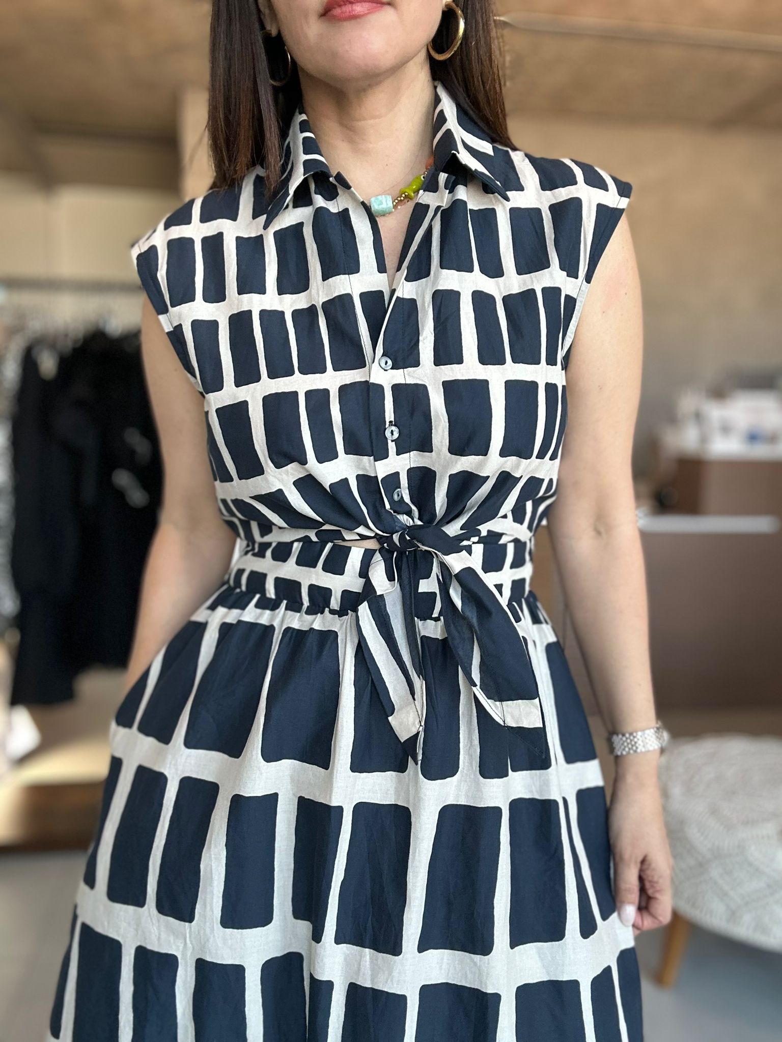 Geometric Print Summer Dress