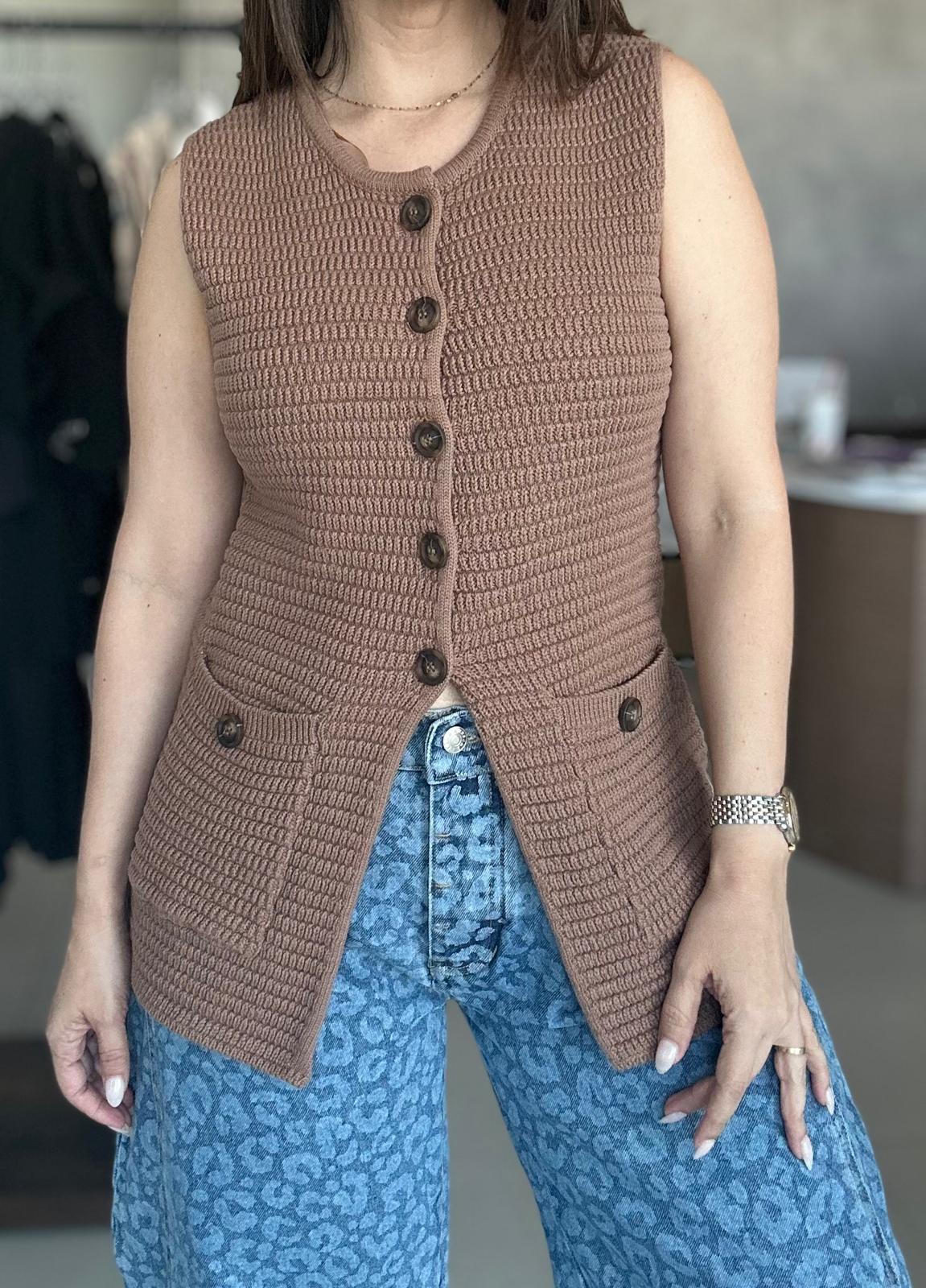 Knitted Button-up Vest